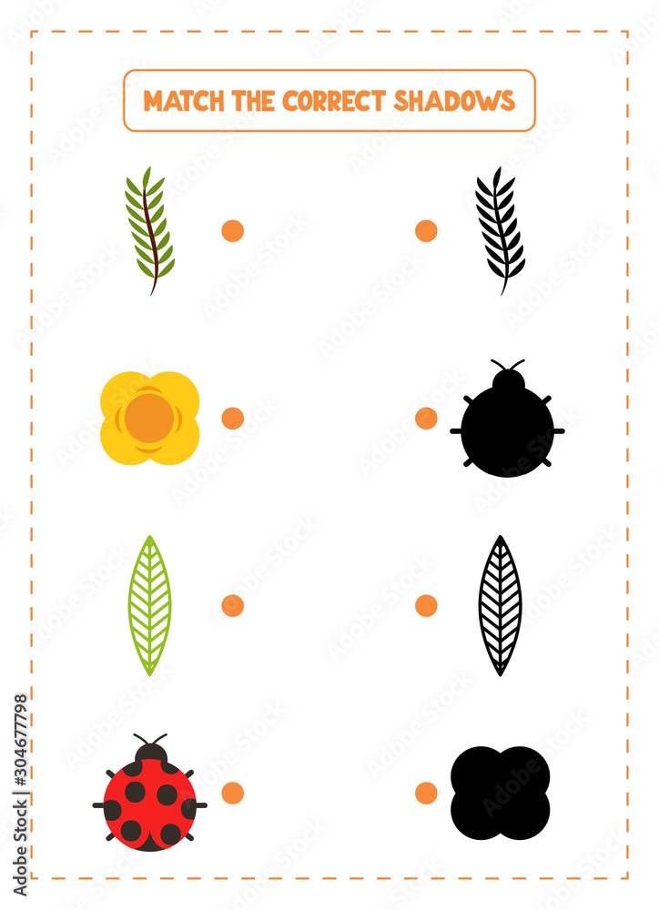 Match the Correct Shadows Game.Educational exercises for kids ...
