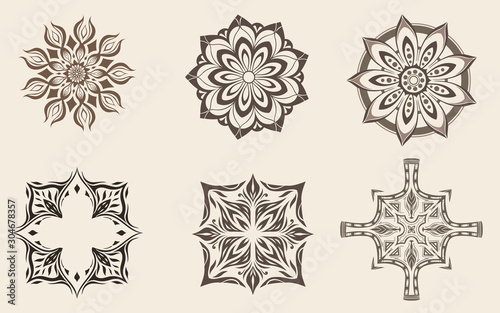 Vintage and luxury ornamental mandala design.  set of mandala design.