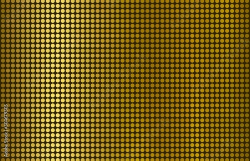 metallic dot art glitter pattern gold foil texture polished glossy abstract background with copy space, metal gradient template for gold border, frame, ribbon design