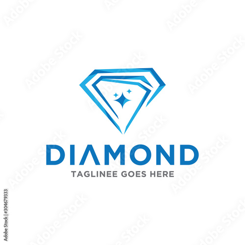 Diamond logo icon vector. Simple design on white background.