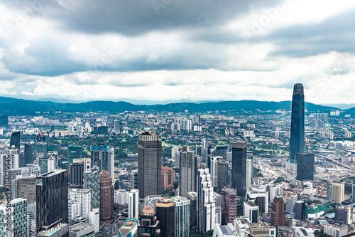 Cityscape of Kuala Lumpur Malaysia with towers and high rise buildings 