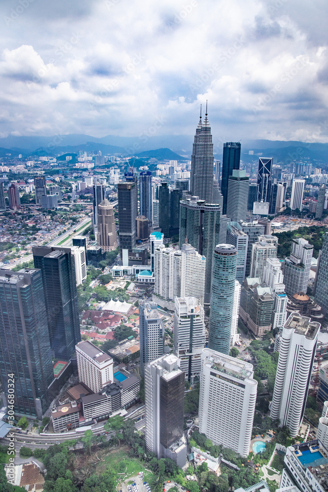 Samolepka Cityscape of Kuala Lumpur Malaysia with towers and high rise buildings