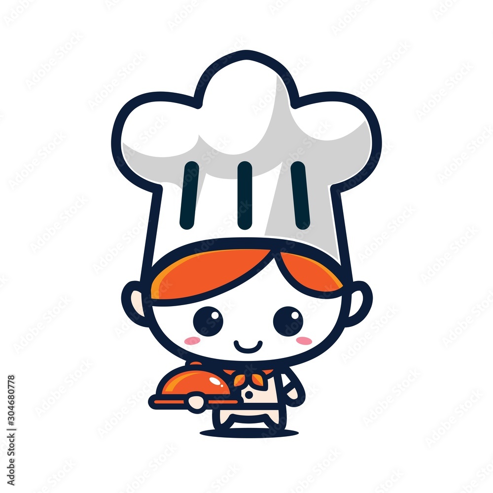 Girl Chef Mascot Design Vector Girl Chef Mascot Design Vector