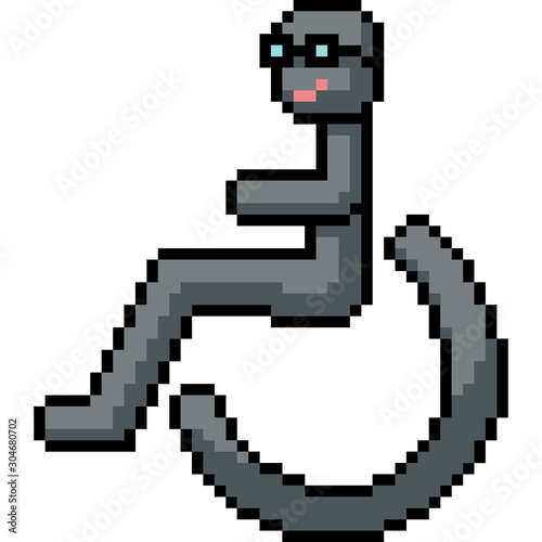 vector pixel art disable wheelchair