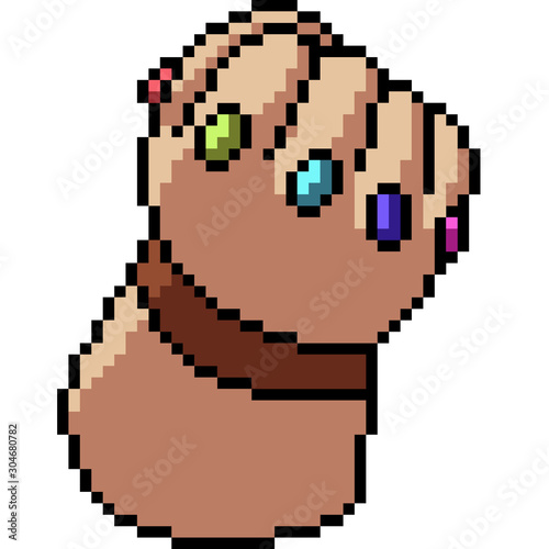 vector pixel art superpower glove