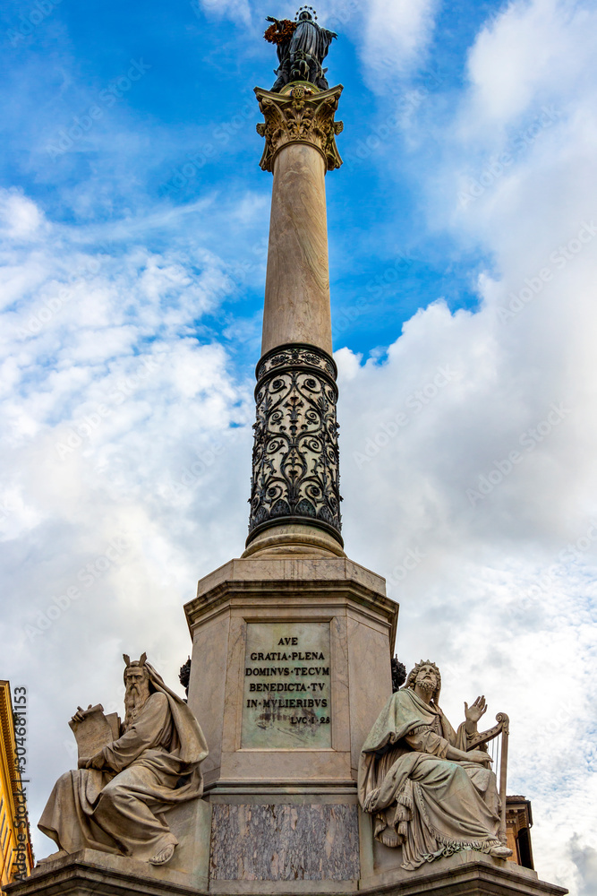 19th-century Column of the Immaculate Conception in Rome, Lazio Region, Italy