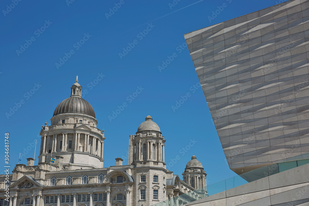 Port of Liverpool Building (or Dock Office) in Pier Head, along the Liverpool's waterfront, England, United Kingdom