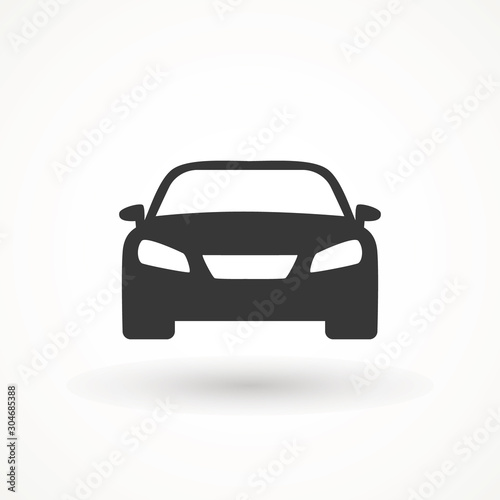 Car vector icon. Isolated simple view front logo illustration. Sign symbol. Auto style car logo design with concept sports vehicle icon silhouette