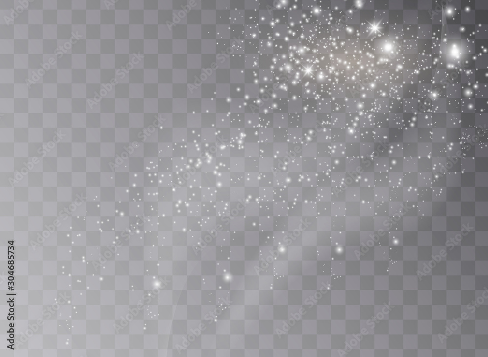 The dust sparks and golden stars shine with special light. Vector sparkles on a transparent background. Christmas light effect. The dust sparks and golden stars shine with special light. Vector sparkles on a transparent background. Christmas light effect.