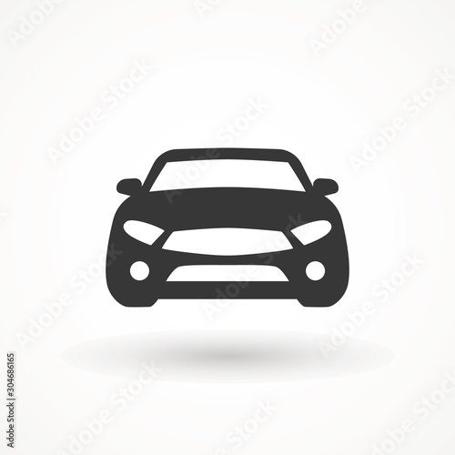 Car vector icon. Isolated simple view front logo illustration. Sign symbol. Auto style car logo design with concept sports vehicle icon silhouette © Aygun