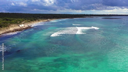 flight over estrenc beach Majorca Spain photo