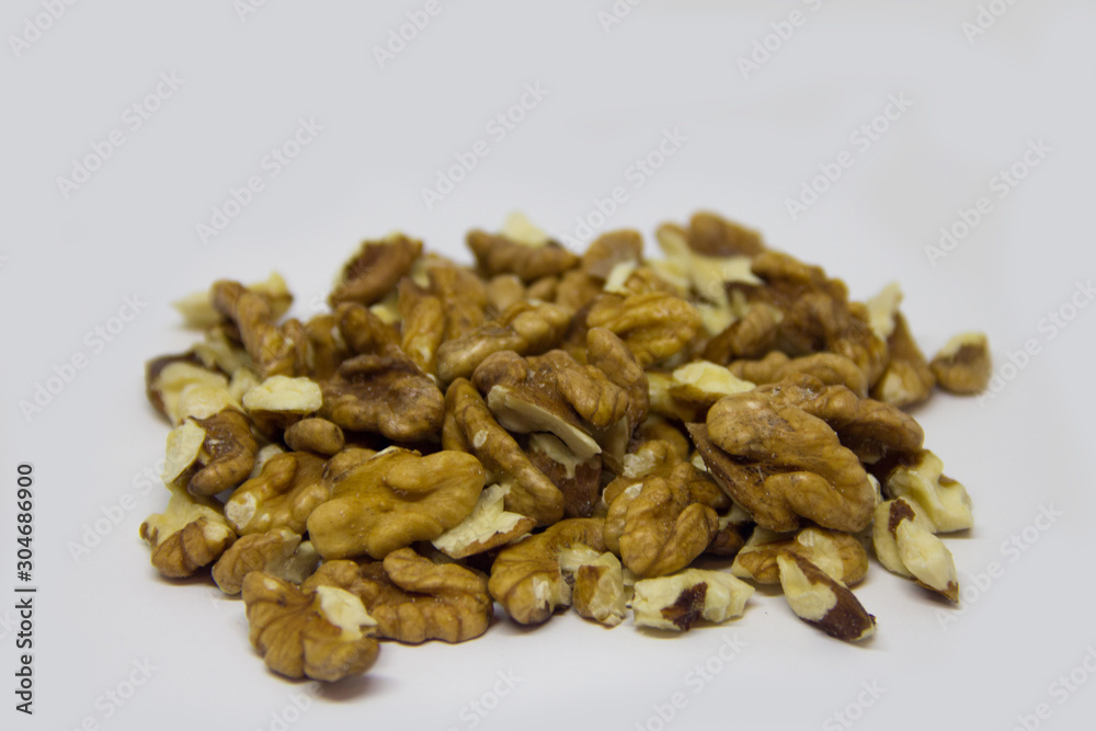 walnuts on a white background walnuts on a white background