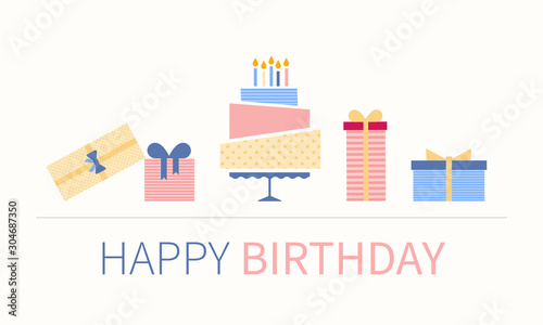 elegant modern happy birthday card design