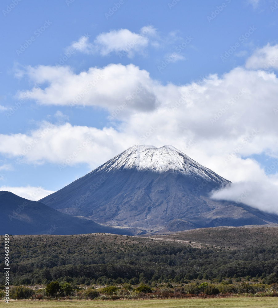 view of volcano mount raupehu new zealand