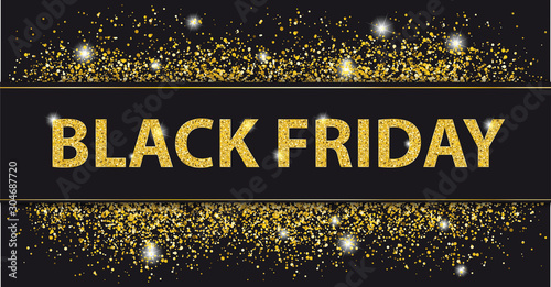 Black Friday Paper Banner Golden Sand