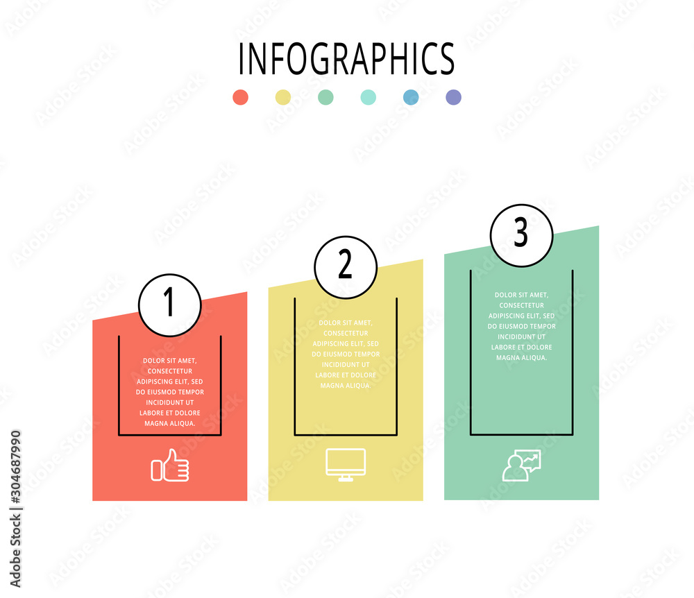 Vector template infographics. Business concept with 3 columns. Three ...