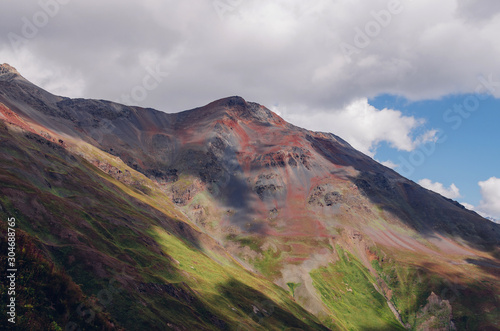 Colorful mountains, Ushba, Main Caucasian ridge. Zemo Svaneti, Georgia. Autumn landscape. © Bohdan Melnyk