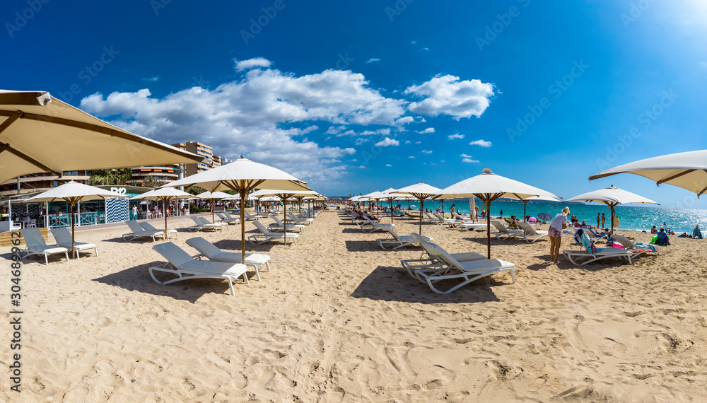 Playa de Palma beach, Ballermann, balneario 12, Mallorca, Balearic Islands, Spain,