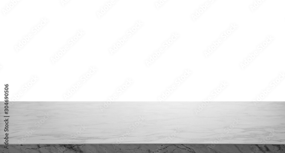 Empty marble surface isolated on white. Mockup for design Empty marble surface isolated on white. Mockup for design