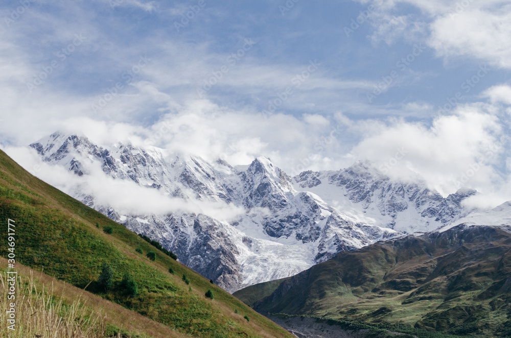 Peak Shkhara Zemo Svaneti, Georgia. The main Caucasian ridge