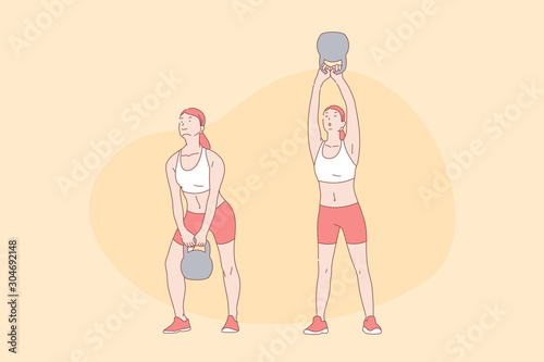 Sport exercises, workout, functional training, active lifestyle concept