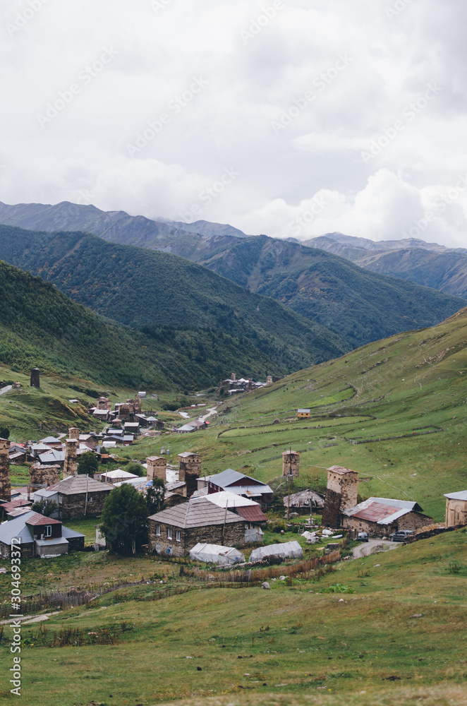 Community Ushguli, Svanetia, Georgia, Main Caucasian Ridge.