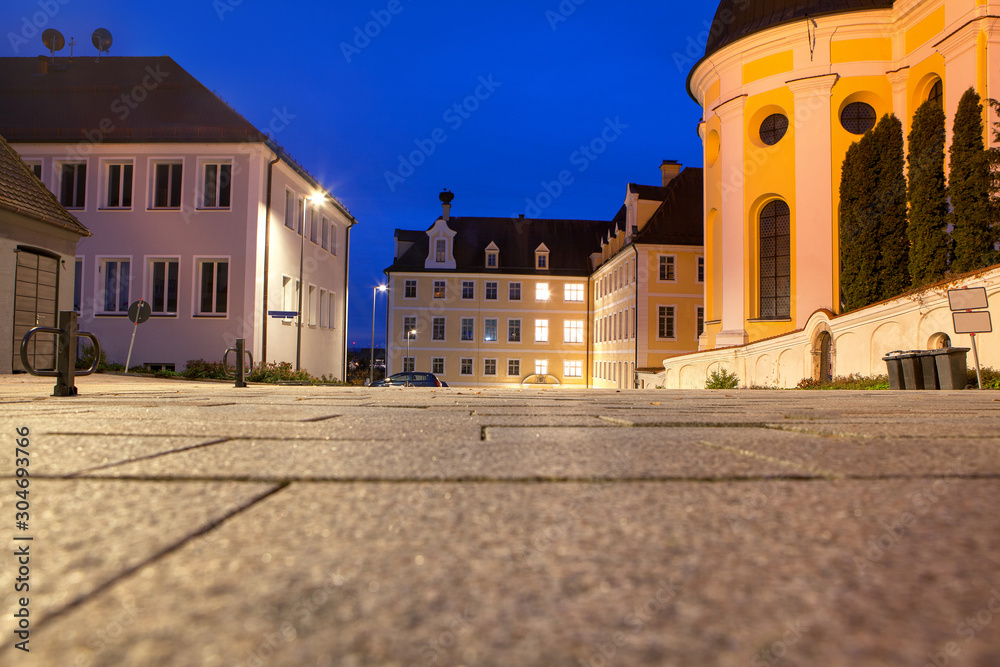 Fototapeta premium night scene of Donauworth town in Germany 