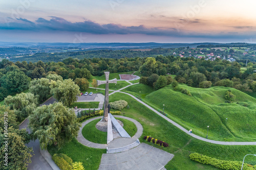 Obraz na płótnie Zniesienie in Przemyśl aerial view w salonie