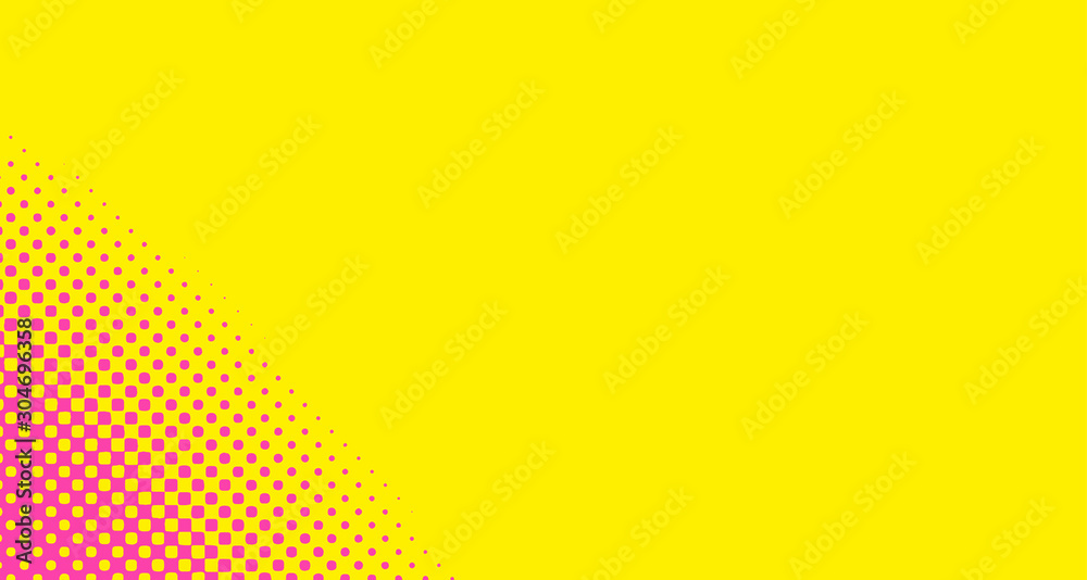 Pink halftone pop art background abstract vector comics style blank layout template with clouds beams and isolated dots pattern. For sale banner for your designe 1960s. with copy space eps10