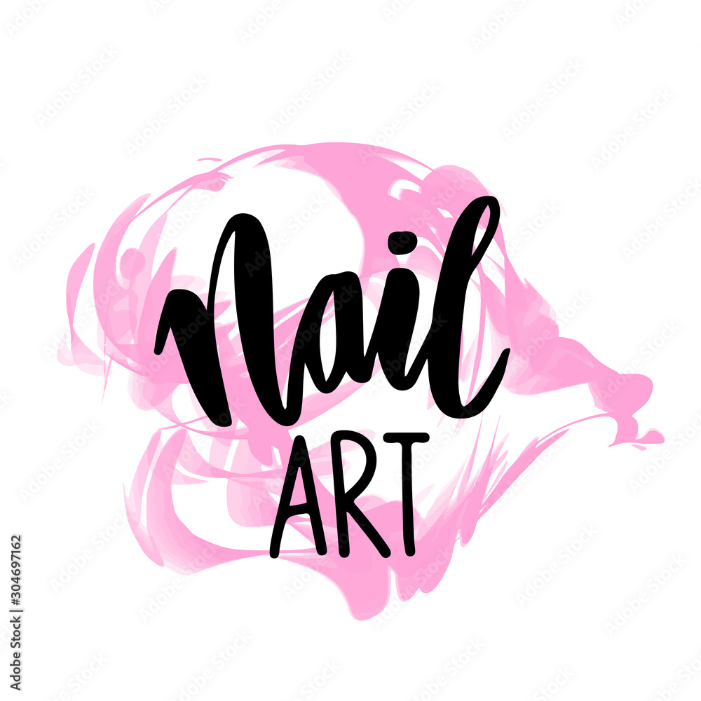 Nail art studio logo design template Royalty Free Vector