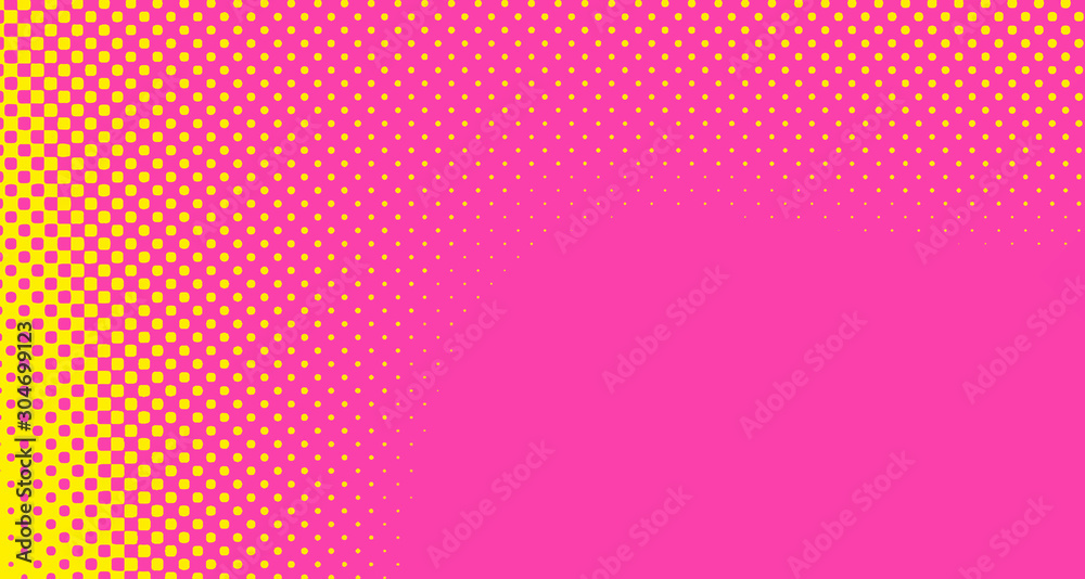Pink halftone pop art background abstract vector comics style blank layout template with clouds beams and isolated dots pattern. For sale banner for your designe 1960s. with copy space eps10 Pink halftone pop art background abstract vector comics style blank layout template with clouds beams and isolated dots pattern. For sale banner for your designe 1960s. with copy space eps10