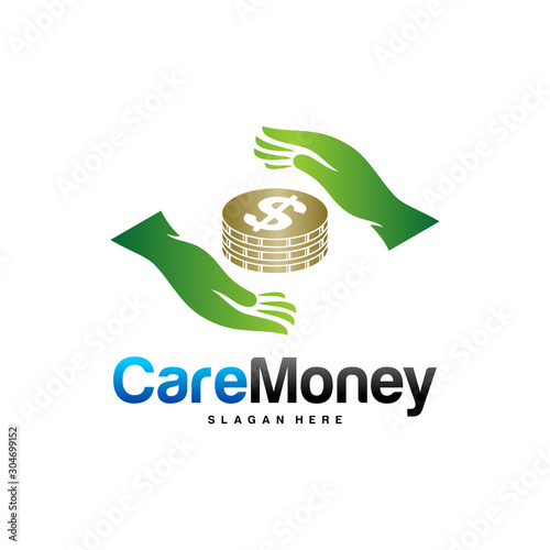 Money Care Logo Design Vector concept. Care Money Logo Template. Icon Symbol. Illustration
