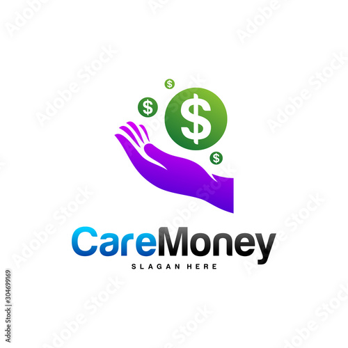 Money Care Logo Design Vector concept. Care Money Logo Template. Icon Symbol. Illustration