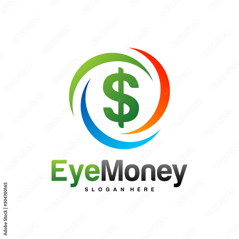 Money Eye Logo Design Vector concept. Eye Money Logo Template. Icon Symbol. Illustration Money Eye Logo Design Vector concept. Eye Money Logo Template. Icon Symbol. Illustration