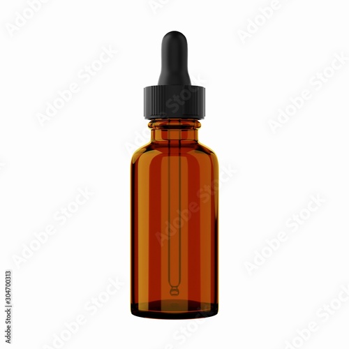 Realistic glass dropper bottle