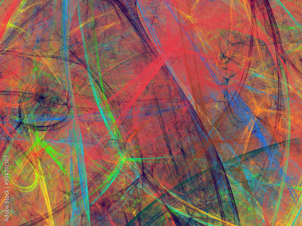 red abstract fractal background 3d rendering illustration