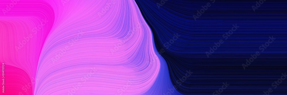 Fototapeta premium modern waves background illustration with orchid, violet and very dark blue color