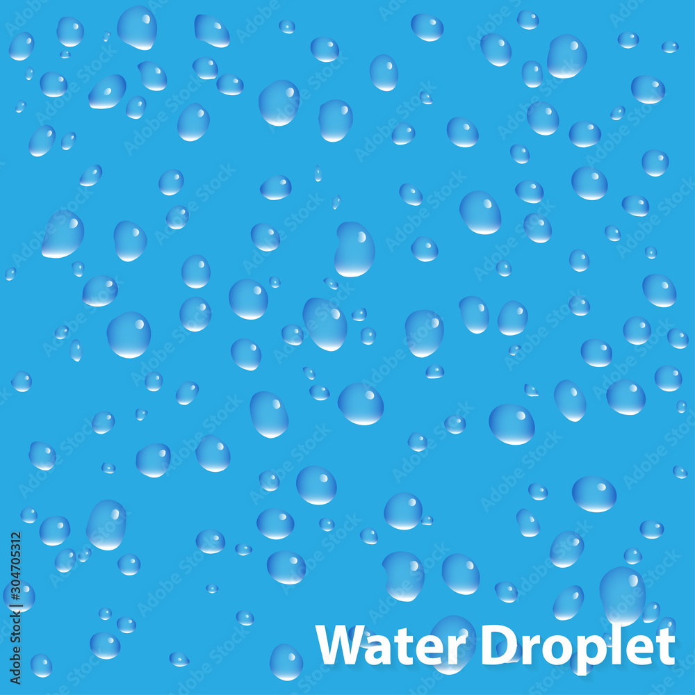 Isolated Vector Water Droplet on Blue Background | EPS10 Vector