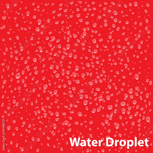 Vector Water Droplet on Red Background | EPS10 Vector