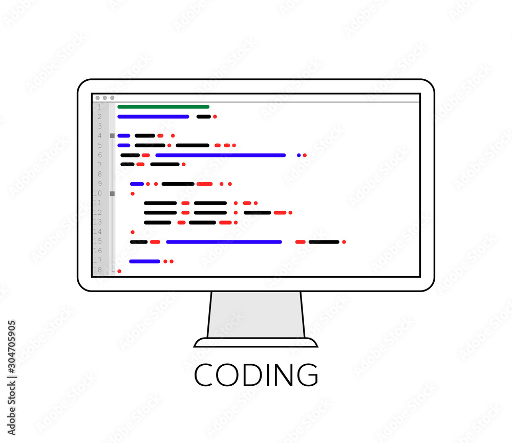 Abstract Coding in a Monitor | EPS10 Vector Abstract Coding in a Monitor | EPS10 Vector