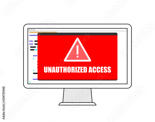 Unauthorized Access on Computer | EPS10 Vector