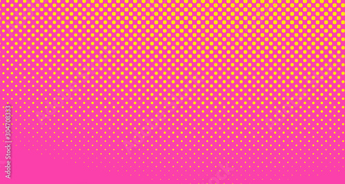 Pink halftone pop art background abstract vector comics style blank layout template with clouds beams and isolated dots pattern. For sale banner for your designe 1960s. with copy space eps10