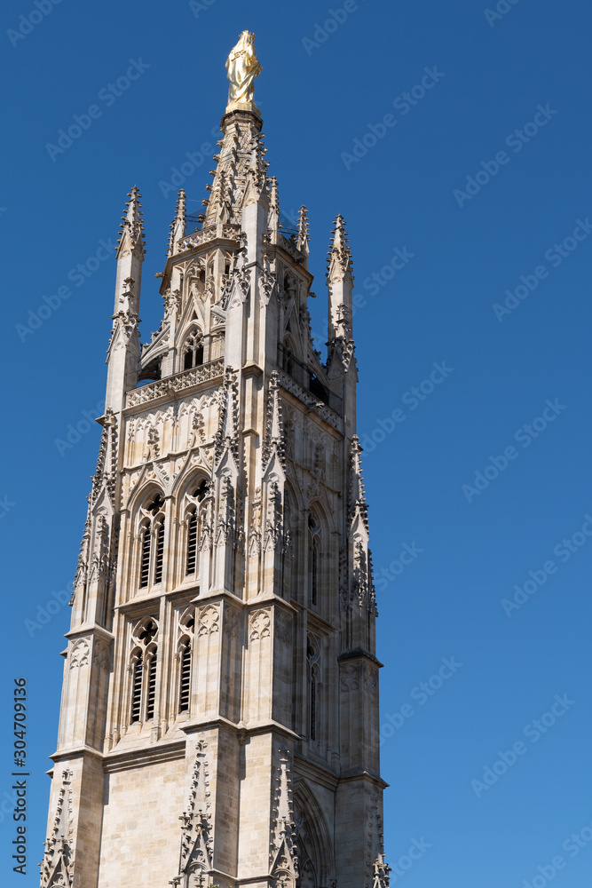 Tour Pey Berland tower square next to Cathedrale Saint-Andre Bordeaux