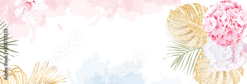 Trendy simple flat lay design vector horizontal background