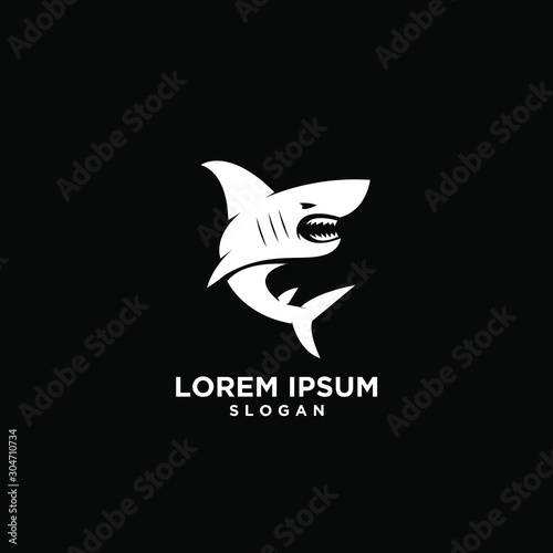 black shark fish predator logo icon design vector illustration