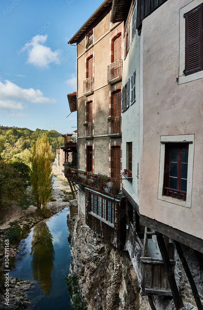 Les maisons suspended from Pont-en-Royans. France Les maisons suspended from Pont-en-Royans. France