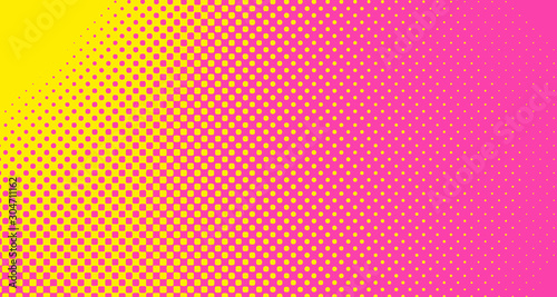 Pink halftone pop art background abstract vector comics style blank layout template with clouds beams and isolated dots pattern. For sale banner for your designe 1960s. with copy space eps10