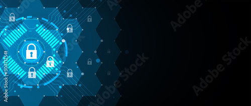 Cybersecurity and information or network protection. Future technology web services for business and internet project