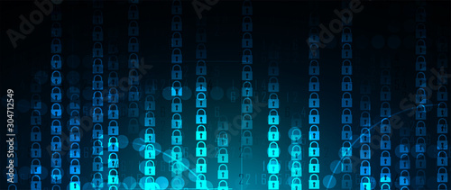 Cybersecurity and information or network protection. Future technology web services for business and internet project