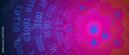 Cybersecurity and information or network protection. Future technology web services for business and internet project